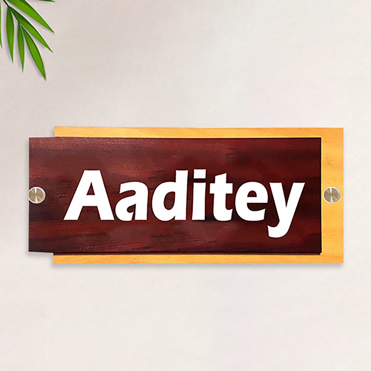 Elegant Trendy Bespoke Timber Custom Sign For Home Long Lasting Custom Modern Ornament 3 Stylish Personalized Wooden Name Plate for Home Durable Custom - Karigaari India Aesthetic Home Decor