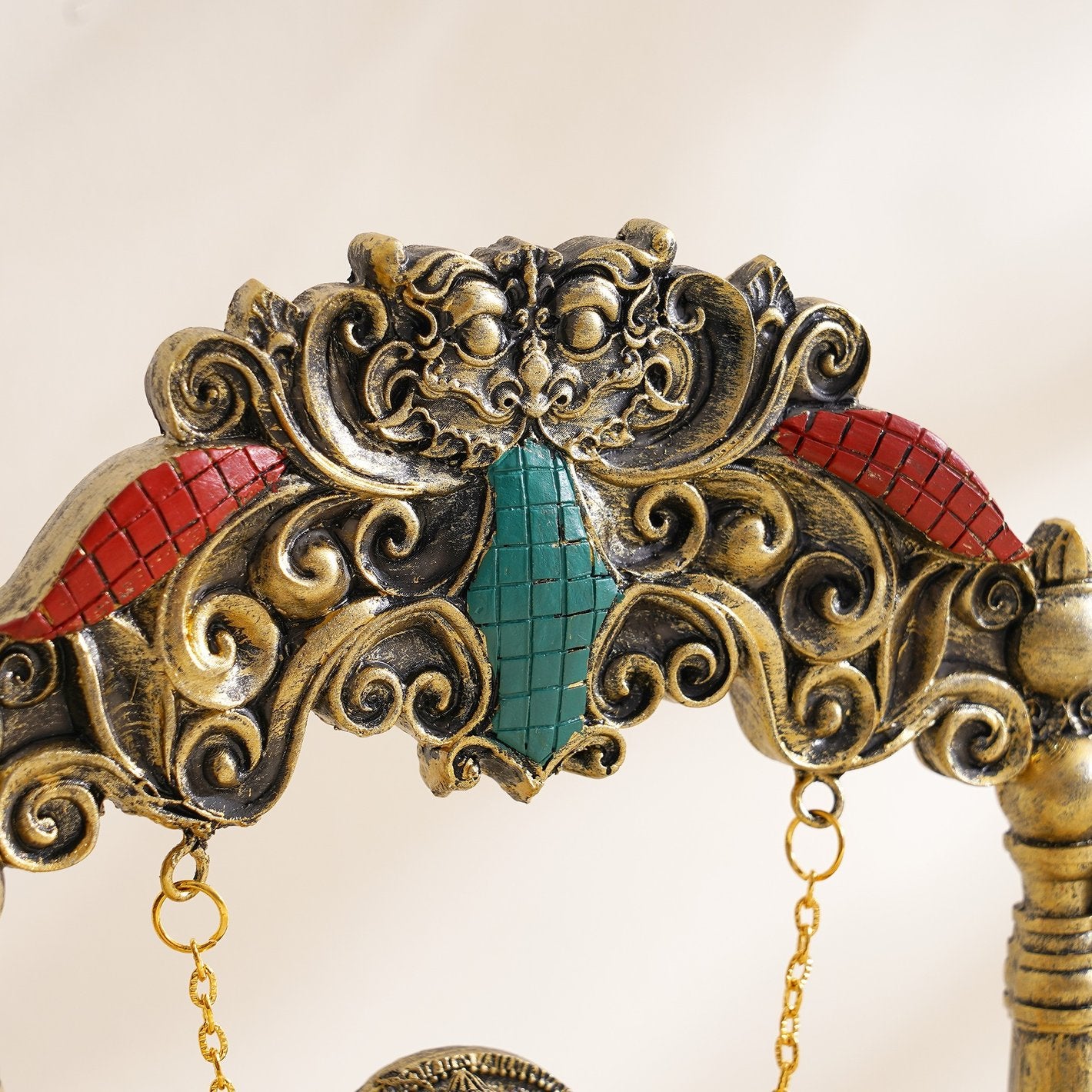 Elegant Vintage Ganesha Figurine On Swing Ideal For Gifting Home Decor Modern Ornament 4 Vintage Ganesha Idol on Swing – Ideal for Gifting & Decor - Karigaari India Aesthetic Home Decor