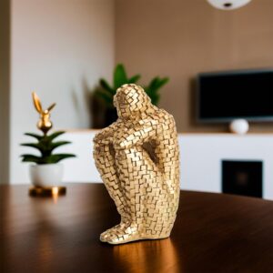 Antique Resin People Sculpture Statue for Home Decor | Vintage Human Figurine Showpiece for Living Room, Office & Gifting | Artistic Collectible Decor - Karigaari India Aesthetic Home Decor