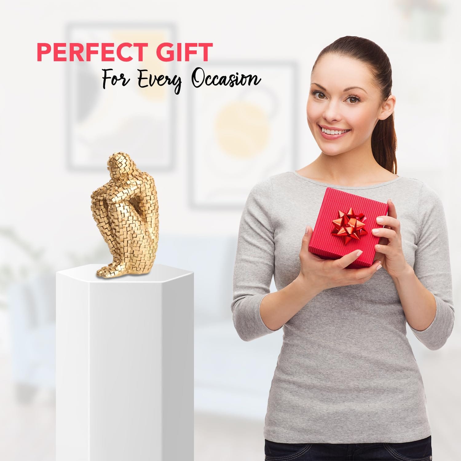 Graceful Antique Resin People Statue Figure For Home Home Decor Vintage Human Figure Display Piece For Living Room Office Gifting Artistic Collectible Decor Artful Decor Piece 5 Antique Resin People Sculpture Statue for Home Decor | Vintage Human Figurine Showpiece for Living Room, Office & Gifting | Artistic Collectible Decor - Karigaari India Aesthetic Home Decor