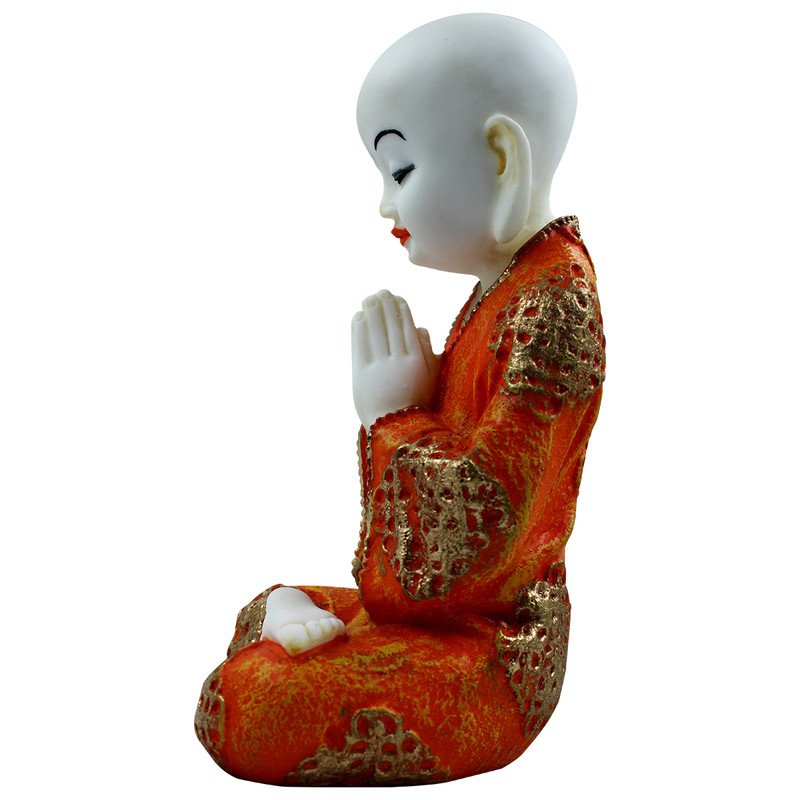 Graceful Artisan Ployresin Lord Buddha Praying White And Orange Figurine Display Piece Home Decor Office Home Decor Spiritual Gift Home Decoration 5 Handcrafted Ployresin Lord Buddha Praying White And Orange Statue Showpiece Home Decor/Office Decor/Spiritual Gift - Karigaari India Aesthetic Home Decor