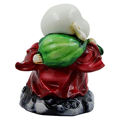 Graceful Artisan Ployresin Lord Buddha Standing With Putting Artisan On Head Laughing Idol Decor Piece Home Decoration Office Decor Spiritual Gift White And Red Decorative Piece 6 Handcrafted Ployresin Lord Buddha Standing With Putting Hand On Head Laughing Statue Showpiece Home Decor/Office Decor/Spiritual Gift, White And Red - Karigaari India Aesthetic Home Decor