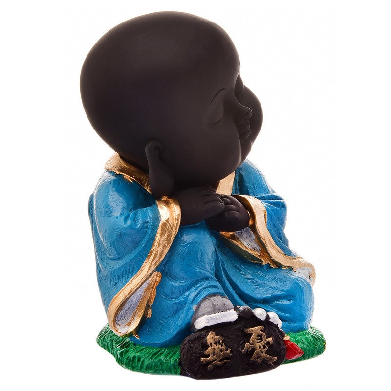 Graceful Artisan Ployresin Sitting And Sleeping Lord Buddha Figure Centerpiece Home Home Decor Office Decoration Spiritual Gift Black And Sky Blue Unique Decor Piece 4 Handcrafted Ployresin Sitting And Sleeping Lord Buddha Statue Showpiece Home Decor/Office Decor/Spiritual Gift, Black And Sky Blue - Karigaari India Aesthetic Home Decor