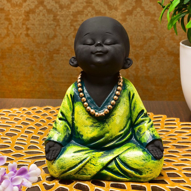 Graceful Artisan Ployresin Sitting Green Colour Meditating Lord Buddha Figure Centerpiece Home Home Decor Office Decoration Spiritual Gift Modern Ornament 2 Handcrafted Ployresin Sitting, Green Colour Meditating Lord Buddha Statue Showpiece Home Decor/Office Decor/Spiritual Gift - Karigaari India Aesthetic Home Decor