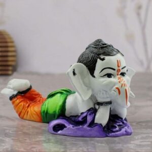 Bal Ganesh Sleeping Multicolor Idol for Home Decor - Karigaari India Aesthetic Home Decor