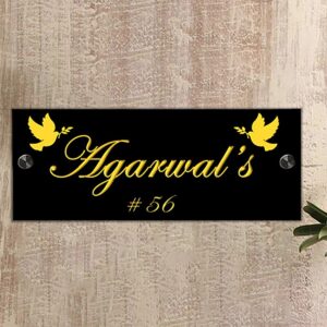 Personalized Custom Acrylic Name Plate for House Beautiful Durable - Karigaari India Aesthetic Home Decor