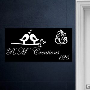 Black Durable Stylish Name Plate for Home Wooden Custom Beautiful Decor - Karigaari India Aesthetic Home Decor