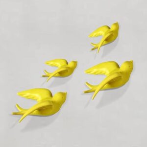 Bright Bird Wall Hangings - Vibrant Yellow Home Decoration - Karigaari India Aesthetic Home Decor