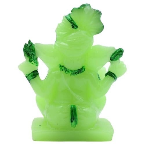 Graceful Crystal Green Colour Lord Ganesha Sitting Figurine With Dark Green Color Ornaments For Home Decoration Decorative Piece 6 Crystal Green Colour Lord Ganesha sitting Idol with Dark Green Color Ornaments for Home Decor - Karigaari India Aesthetic Home Decor