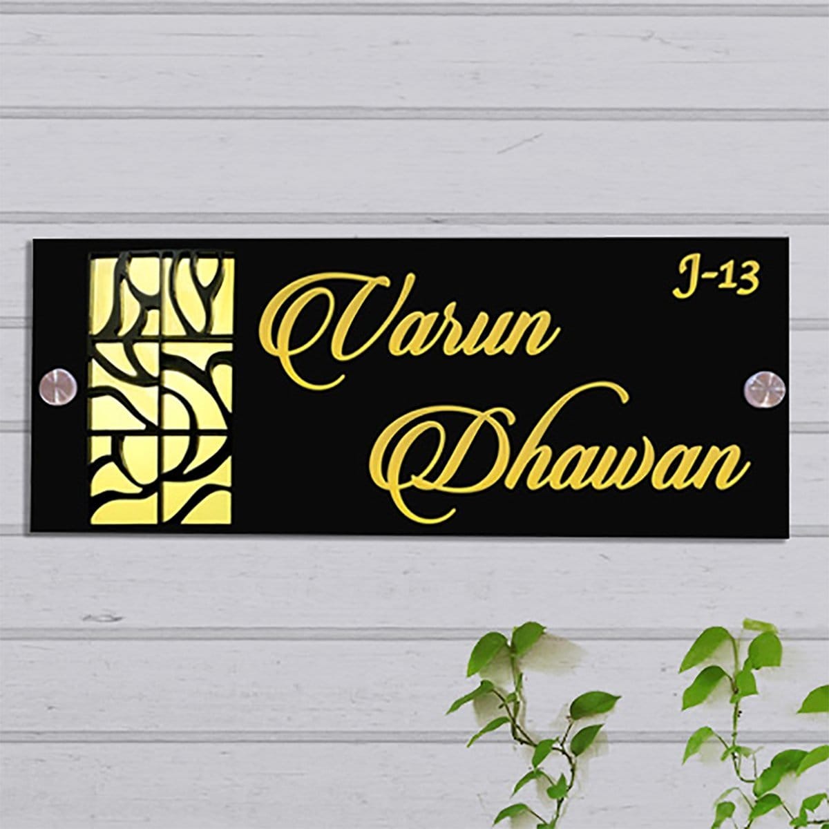 Graceful Custom Trendy Acrylic Custom Sign For Home Office Long Lasting Bespoke Stylish Accent 1 Custom Stylish Acrylic Name Plate for Home Office Durable Personalized - Karigaari India Aesthetic Home Decor