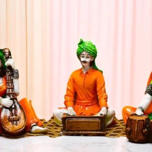 Ethnic Rajasthani Village Couple Resin Showpiece - Karigaari India Aesthetic Home Decor