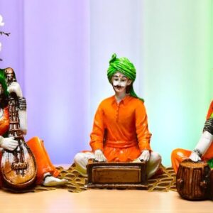 Ethnic Rajasthani Village Couple Resin Showpiece - Karigaari India Aesthetic Home Decor