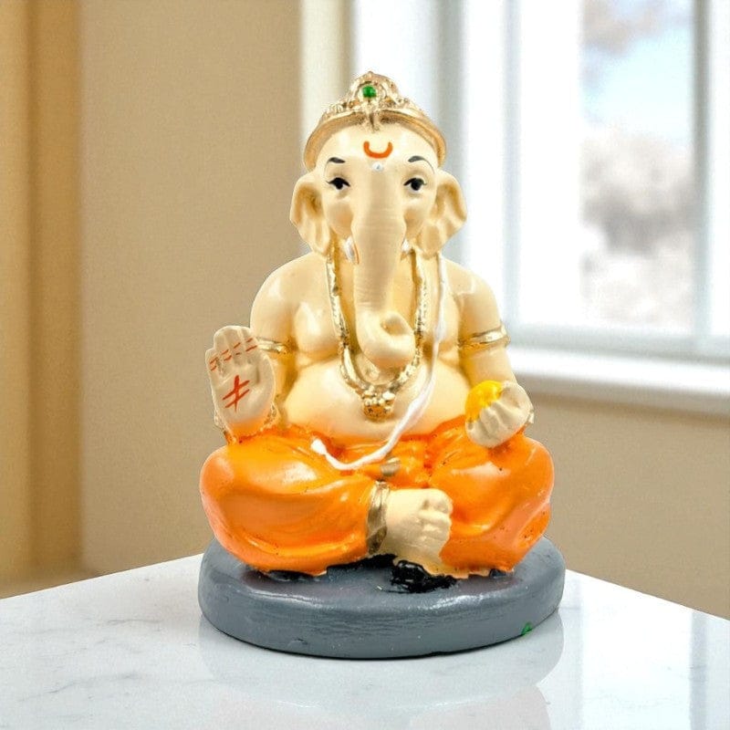Graceful Heavenly Blessings Ganesha Statue Resin Crafted Ganesha Sitting On Open Hands Figurine For Prosperity Protection One Of A Kind Home Home Decor Unique Decor Piece 1