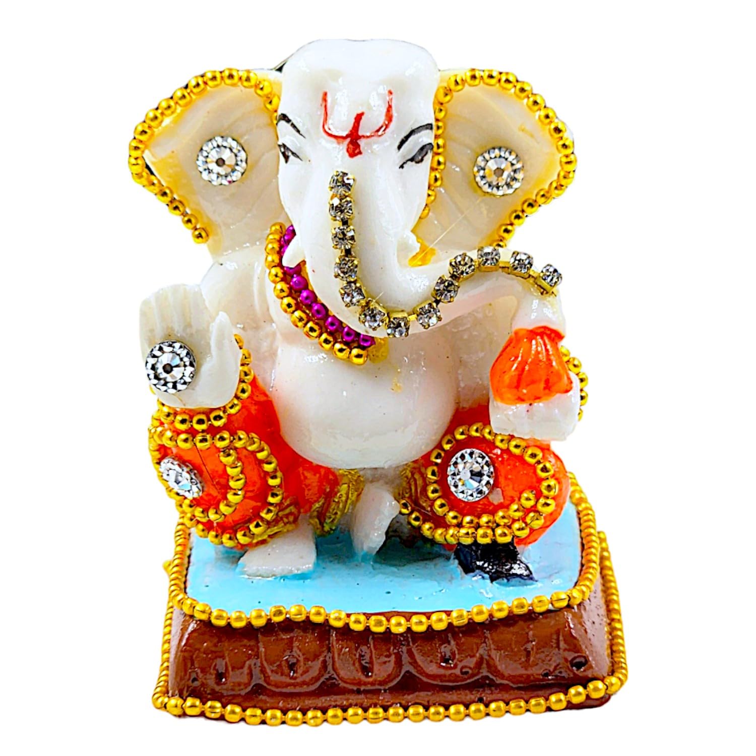 Graceful Heavenly Resin Ganesha Car Dashboard Statue Lucky Ganpati Figure For Safe Travels Blessings Home Decoration Luxurious Accent 3