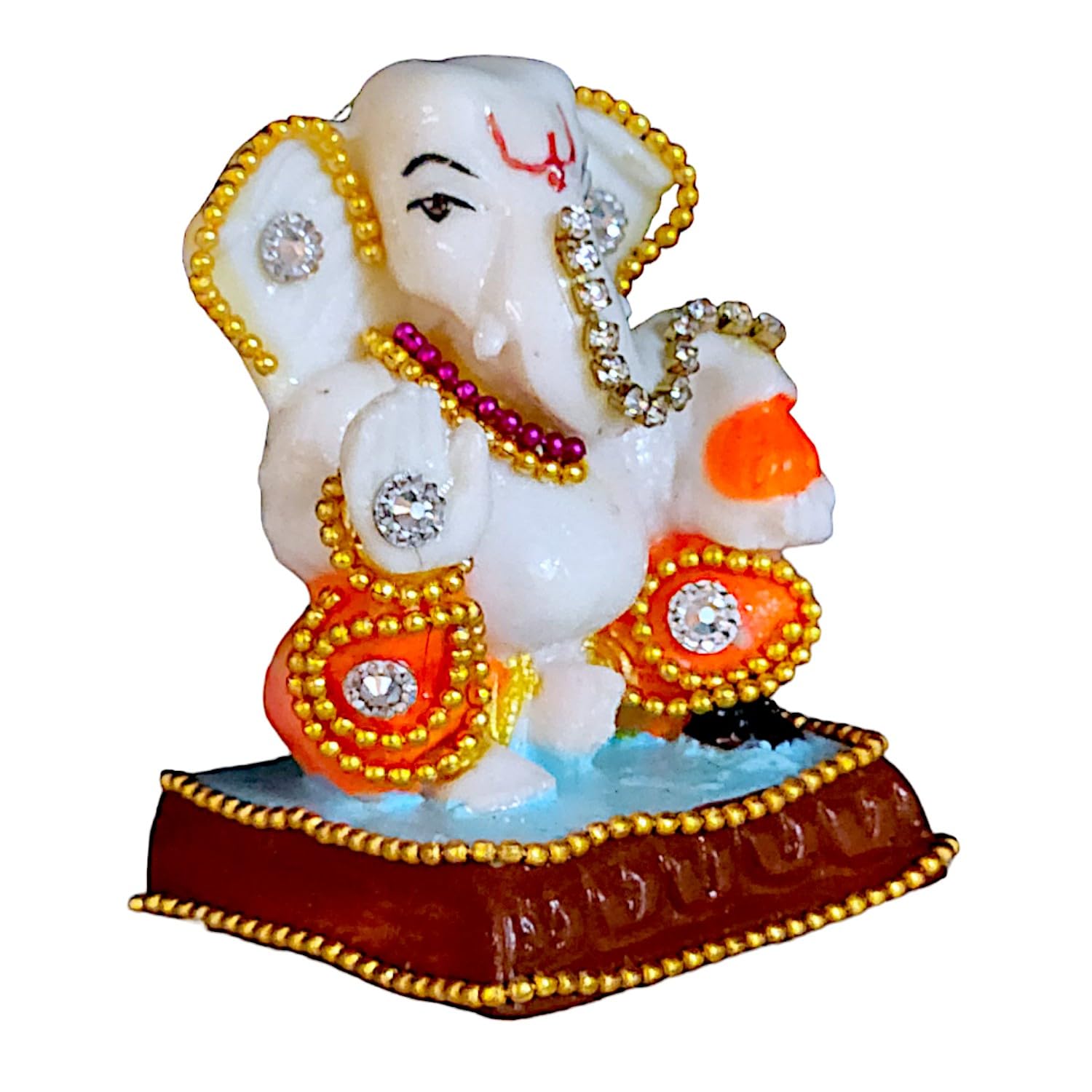 Graceful Heavenly Resin Ganesha Car Dashboard Statue Lucky Ganpati Figure For Safe Travels Blessings Home Decoration Luxurious Accent 4