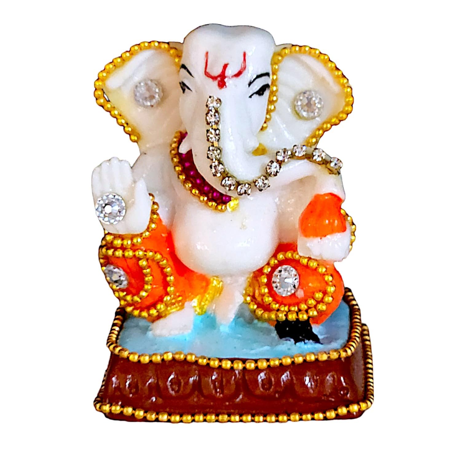 Graceful Heavenly Resin Ganesha Car Dashboard Statue Lucky Ganpati Figure For Safe Travels Blessings Home Decoration Luxurious Accent 5