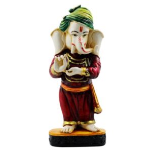 Lord Ganesha Standing And Giving Instruction Multicolor Idol for Home Decor - Karigaari India Aesthetic Home Decor