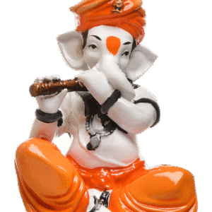 Lord Ganesha's Serenade: Unique Resin Seated Flute Idol for Home, Pooja & Gifting - Karigaari India Aesthetic Home Decor
