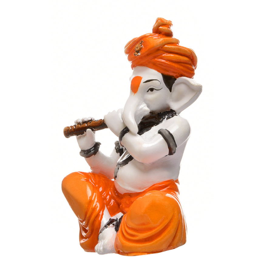 Graceful Lord Ganeshas Serenade One Of A Kind Resin Seated Flute Figure For Home Pooja Gifting Premium Home Decor 3 Lord Ganesha's Serenade: Unique Resin Seated Flute Idol for Home, Pooja & Gifting - Karigaari India Aesthetic Home Decor