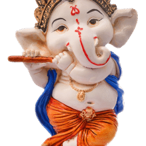 Melodic Ganesha: Resin Flute Playing Idol - Auspicious Home Decor & Gift - Karigaari India Aesthetic Home Decor