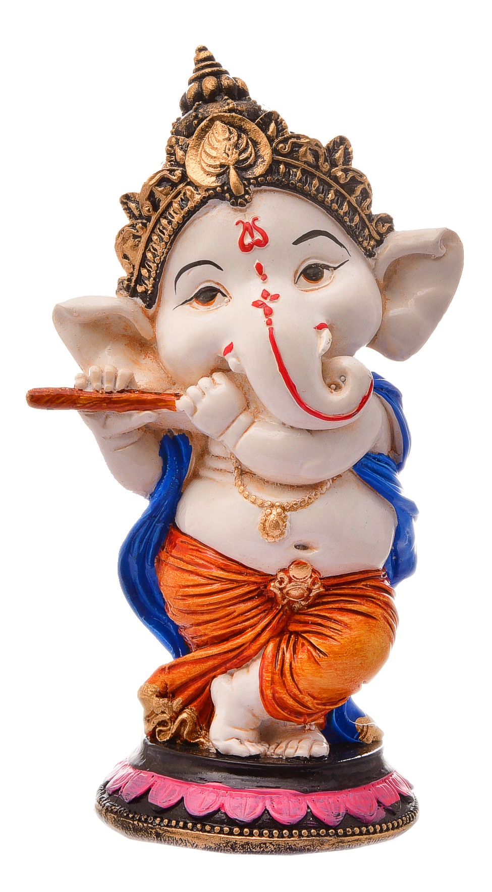 Graceful Melodic Ganesha Resin Flute Playing Figurine Lucky Home Decoration Gift Modern Ornament 2 Melodic Ganesha: Resin Flute Playing Idol - Auspicious Home Decor & Gift - Karigaari India Aesthetic Home Decor