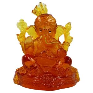 Unique Design Lord Ganesha Sitting Crystal Red Color Idol Best for Home Decor - Karigaari India Aesthetic Home Decor