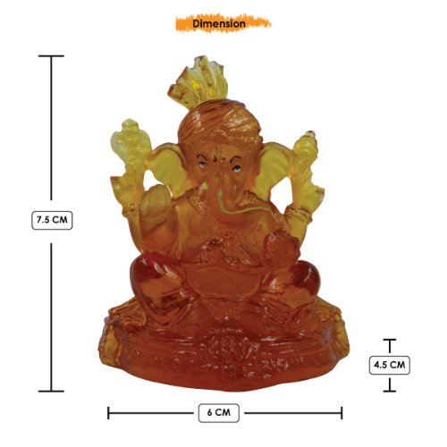 Unique Design Lord Ganesha Sitting Crystal Red Color Idol Best for Home Decor - Karigaari India Aesthetic Home Decor