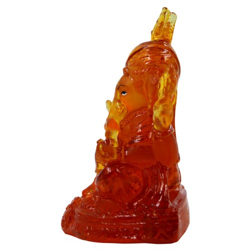 Unique Design Lord Ganesha Sitting Crystal Red Color Idol Best for Home Decor - Karigaari India Aesthetic Home Decor