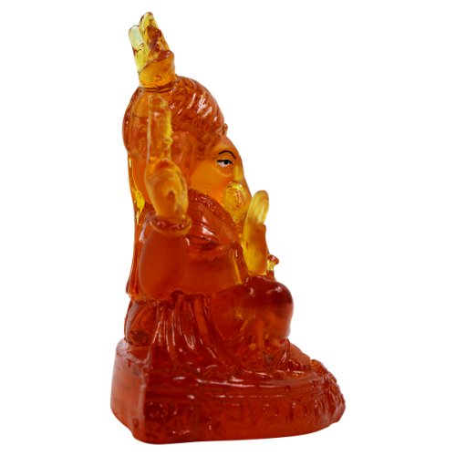 Unique Design Lord Ganesha Sitting Crystal Red Color Idol Best for Home Decor - Karigaari India Aesthetic Home Decor