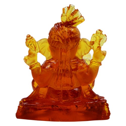 Unique Design Lord Ganesha Sitting Crystal Red Color Idol Best for Home Decor - Karigaari India Aesthetic Home Decor