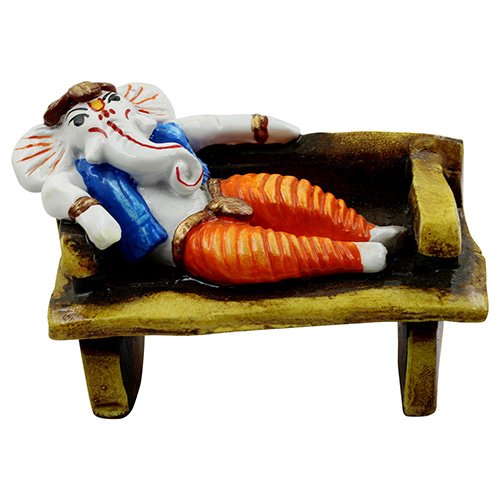 Graceful One Of A Kind Design Lord Ganesha Sitting On Bench Statue Multicolor Best For Home Decor Home Decor Accent 2 Unique Design Lord Ganesha Sitting On Bench Idol Multicolor Best for Home Decor - Karigaari India Aesthetic Home Decor