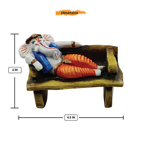 Graceful One Of A Kind Design Lord Ganesha Sitting On Bench Statue Multicolor Best For Home Decor Home Decor Accent 3 Unique Design Lord Ganesha Sitting On Bench Idol Multicolor Best for Home Decor - Karigaari India Aesthetic Home Decor