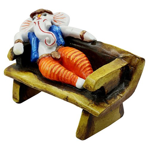 Graceful One Of A Kind Design Lord Ganesha Sitting On Bench Statue Multicolor Best For Home Decor Home Decor Accent 5 Unique Design Lord Ganesha Sitting On Bench Idol Multicolor Best for Home Decor - Karigaari India Aesthetic Home Decor