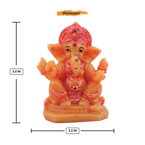 Unique Design Small Lord Ganesha Sitting Idol Orange And Pink Color Best for Home Decor - Karigaari India Aesthetic Home Decor