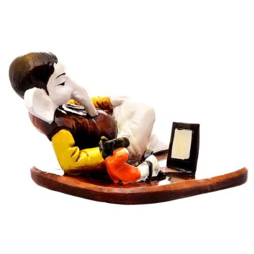 Graceful One Of A Kind Little Lord Ganesha Sitting With Laptop Best Item For Home Decoration Premium Home Decor 5 Unique Little Lord Ganesha Sitting With Laptop Best Item for Home Decor - Karigaari India Aesthetic Home Decor