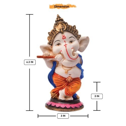Graceful One Of A Kind Lord Ganesha Statue Standing Playing Flute Best Item For Home Home Decor Multicolor Unique Decor Piece 4 Unique Lord Ganesha Idol Standing & Playing Flute Best Item for Home Decor Multicolor - Karigaari India Aesthetic Home Decor