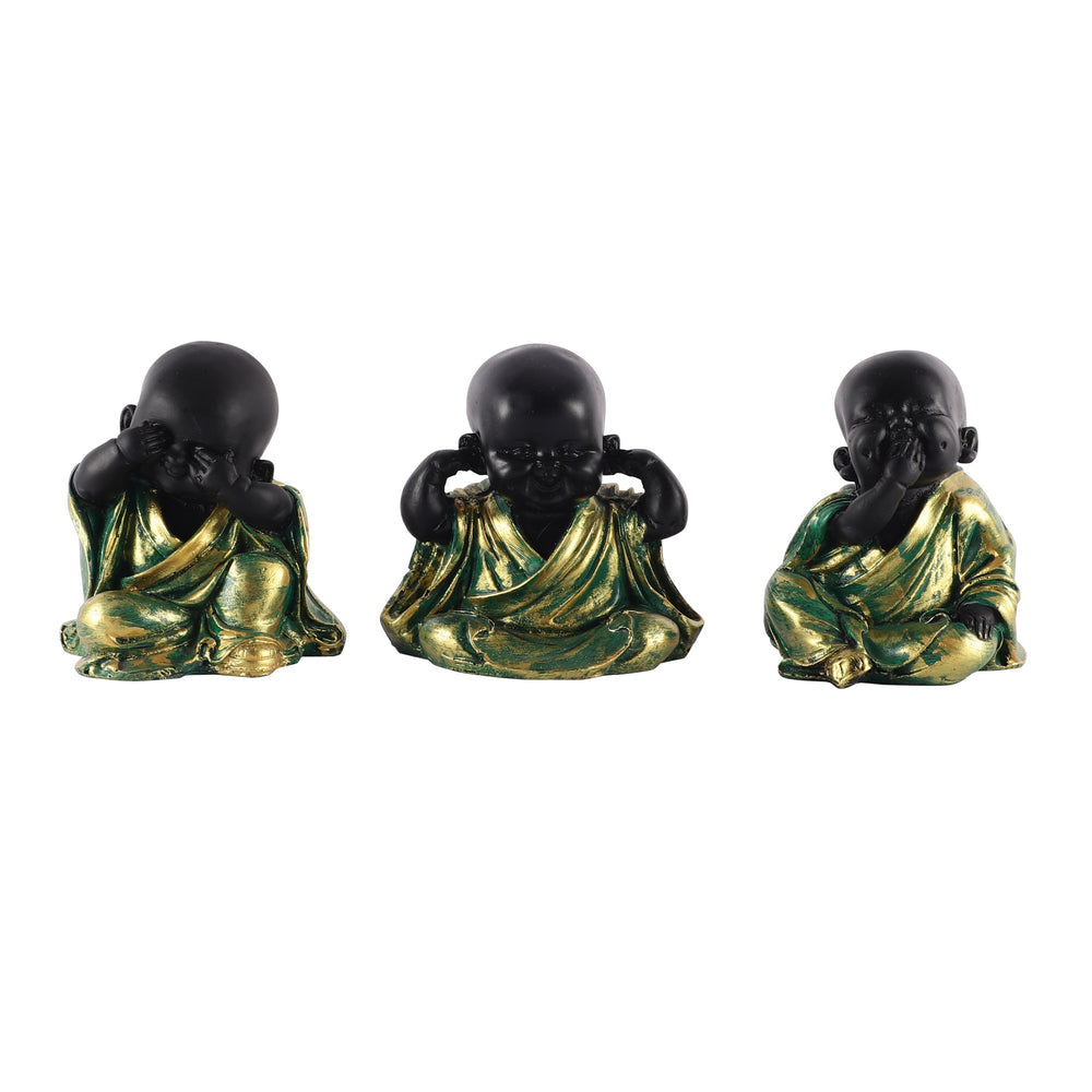 Graceful Zen See No Evil Hear No Evil Speak No Evil Buddha Monks Set Resin Statues For Peace Wisdom Home Decor Home Decoration 2