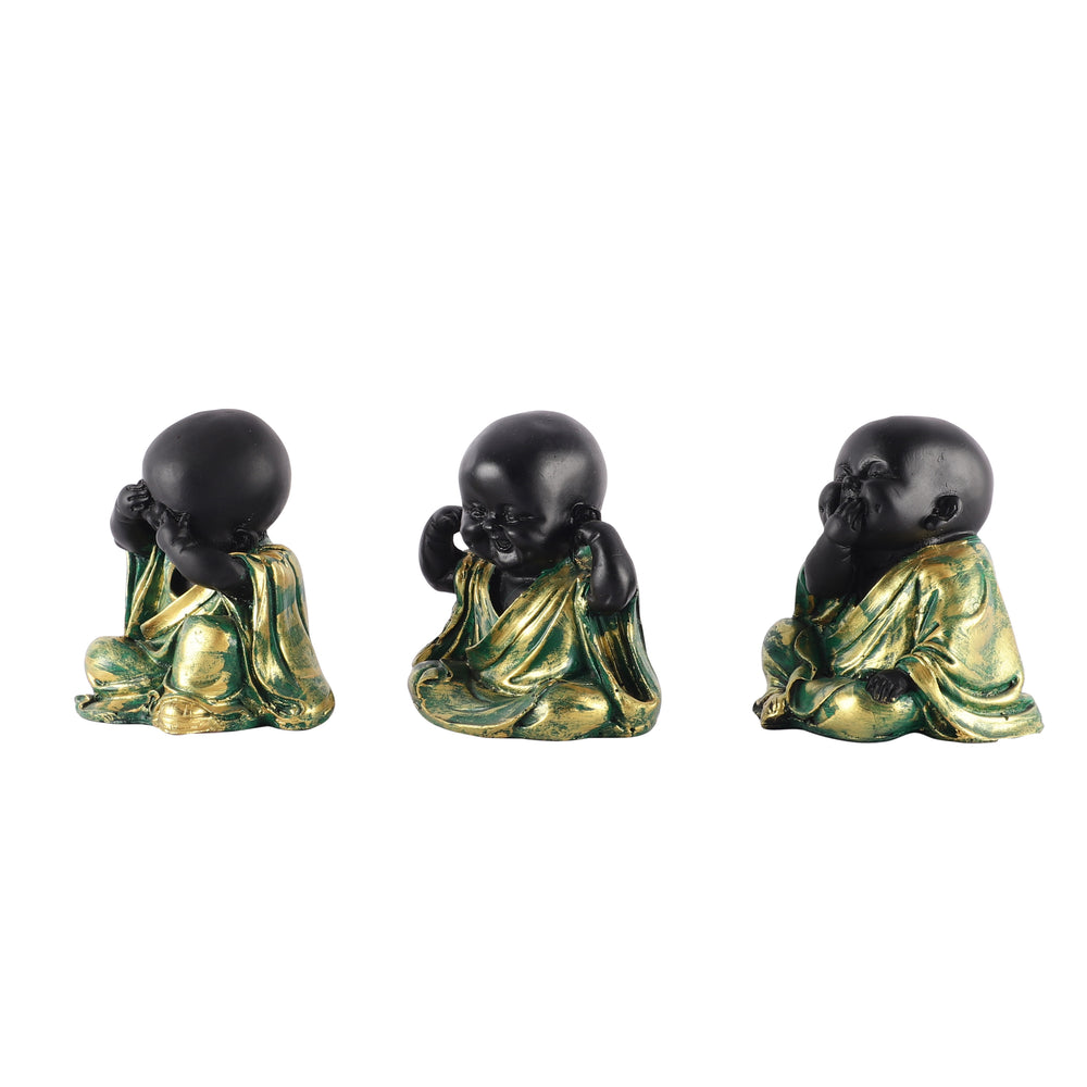 Graceful Zen See No Evil Hear No Evil Speak No Evil Buddha Monks Set Resin Statues For Peace Wisdom Home Decor Home Decoration 4