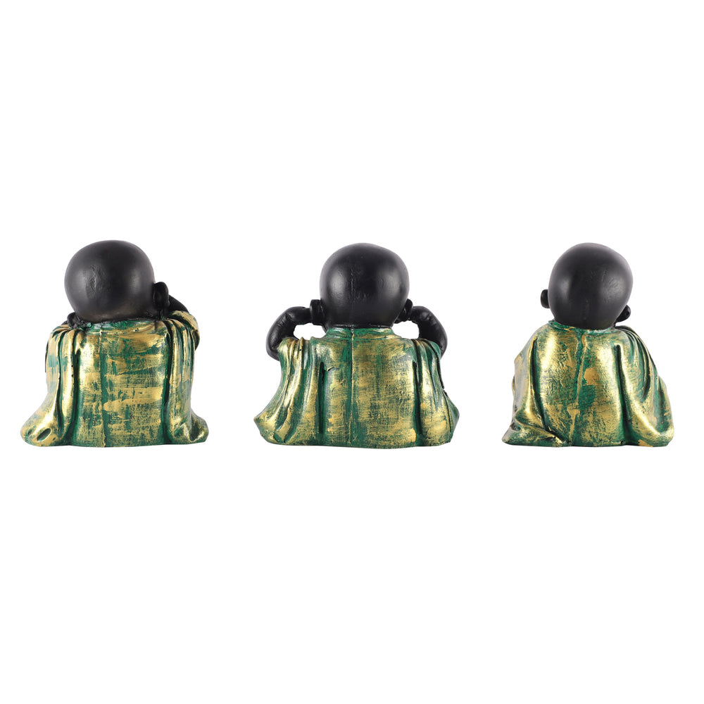 Graceful Zen See No Evil Hear No Evil Speak No Evil Buddha Monks Set Resin Statues For Peace Wisdom Home Decor Home Decoration 5