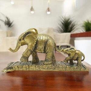 Antique Finish Resin Elephant Statue for Home Decor - Karigaari India Aesthetic Home Decor