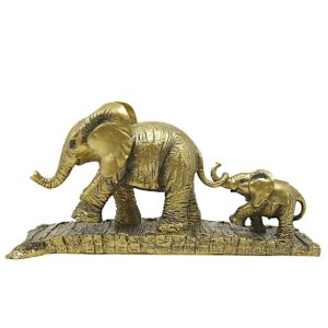 Antique Finish Resin Elephant Statue for Home Decor - Karigaari India Aesthetic Home Decor