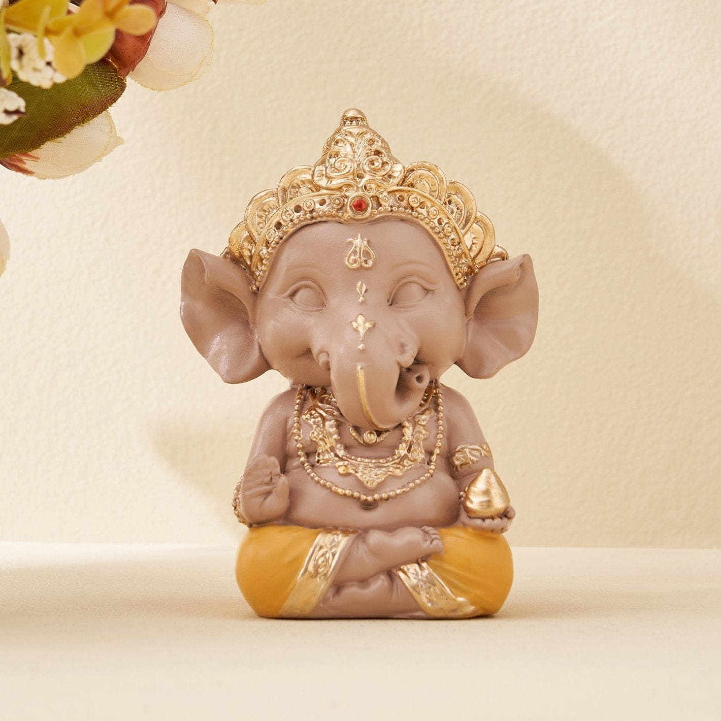 Luxurious Blessing Ganesha Figurine Invite Spiritual Grace Positivity Home Decor Accent 1 Blessing Ganesha Idol – Invite Divine Grace & Positivity - Karigaari India Aesthetic Home Decor