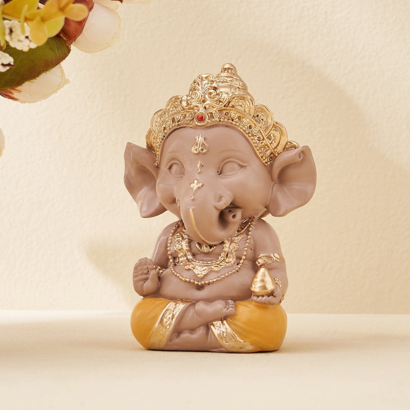 Luxurious Blessing Ganesha Figurine Invite Spiritual Grace Positivity Home Decor Accent 2 Blessing Ganesha Idol – Invite Divine Grace & Positivity - Karigaari India Aesthetic Home Decor