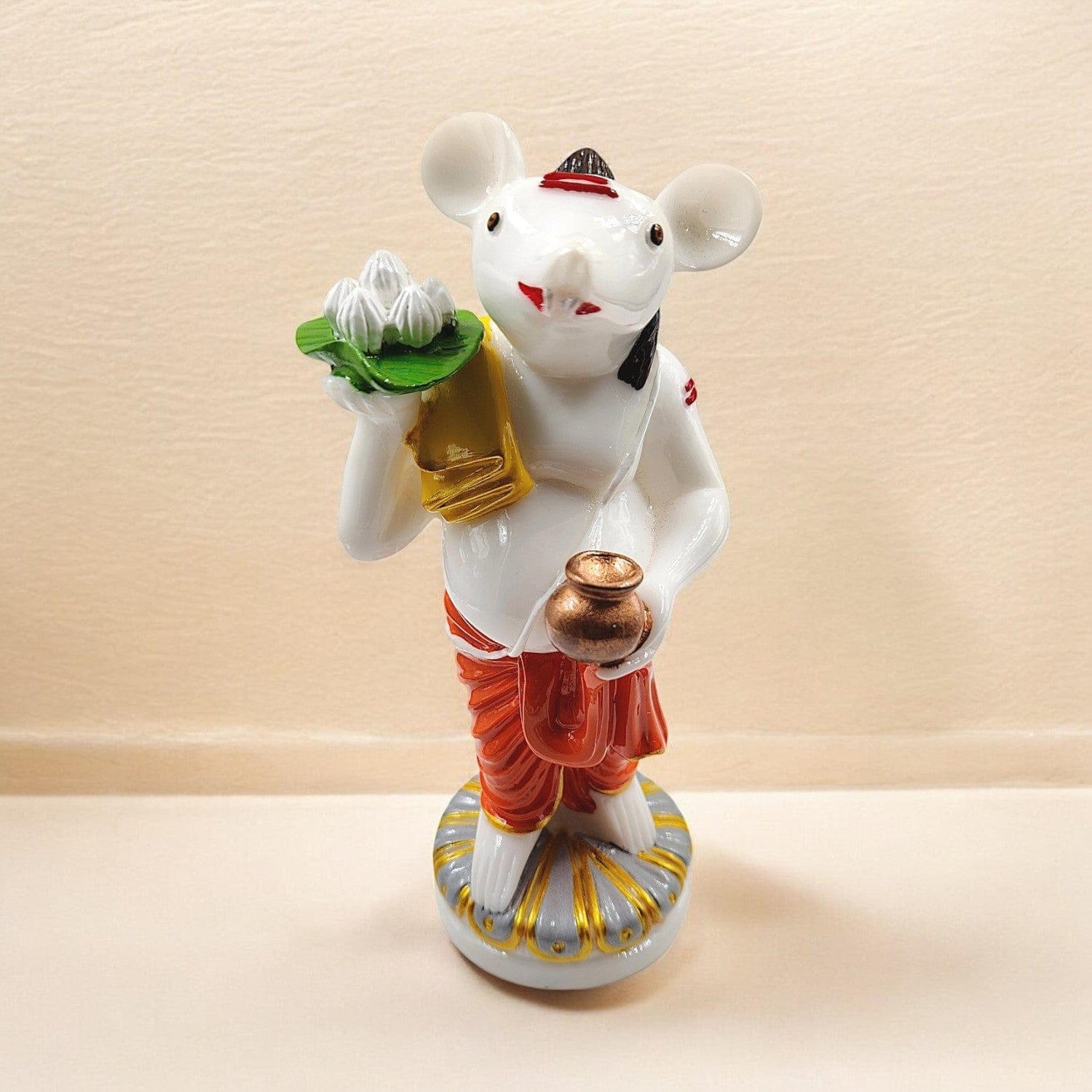 Luxurious Cute Mushak Decor Piece Fortunate Resin Crafted Mouse Figurine For Ganesha Home Home Decor Home Decor Accent 1