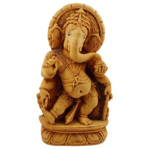 Unique Design Lord Ganesha Standing Idol Brown Color Best for Home Decor - Karigaari India Aesthetic Home Decor