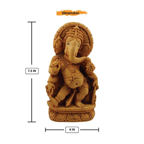 Unique Design Lord Ganesha Standing Idol Brown Color Best for Home Decor - Karigaari India Aesthetic Home Decor
