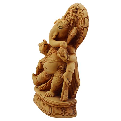 Unique Design Lord Ganesha Standing Idol Brown Color Best for Home Decor - Karigaari India Aesthetic Home Decor