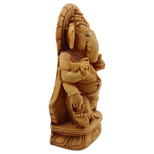 Unique Design Lord Ganesha Standing Idol Brown Color Best for Home Decor - Karigaari India Aesthetic Home Decor