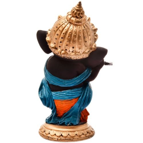 Luxurious Distinctive Little Lord Ganesha Standing Playing Flute With One Leg Figurine Black Color Best Item For Home Decor Luxurious Accent 6 Unique Little Lord Ganesha Standing & Playing Flute With One Leg Idol Black Color Best Item for Home Decor - Karigaari India Aesthetic Home Decor