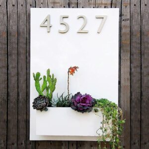 Handcrafted Customized Designer Horizontal House Number Plate (White) - Karigaari India Aesthetic Home Decor